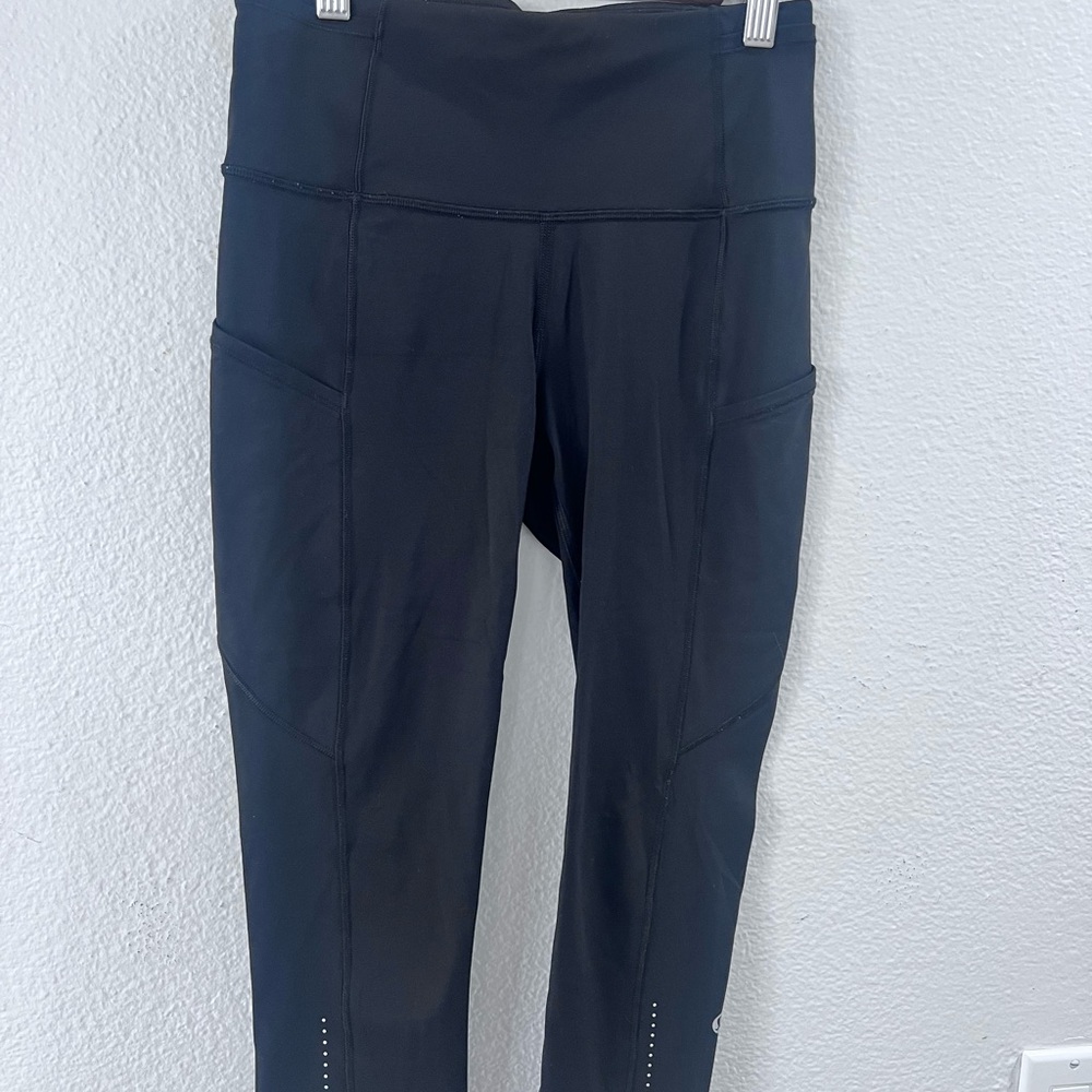 lululemon athletica Black Fast & Free Crop II Nulux Pants - Picture 2 of 4